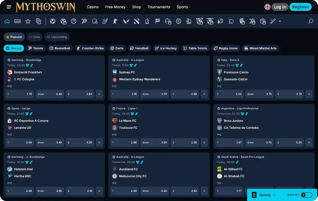 mythoswin casino sport